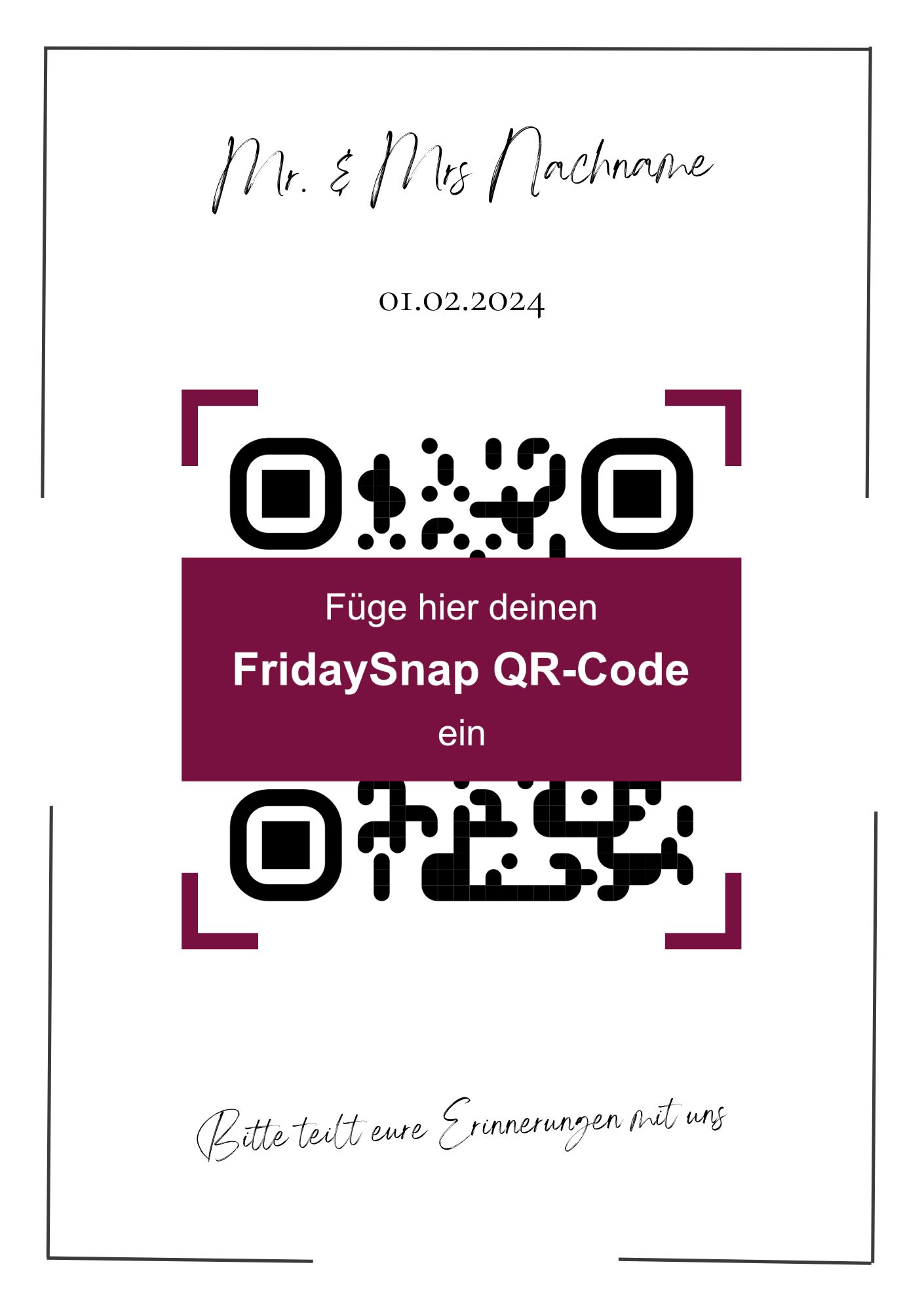 QR-Code Vorlage 6 Schwarz-Weiss